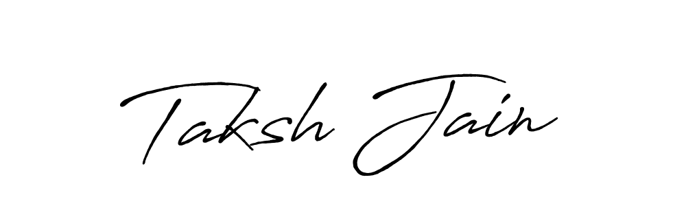 Antro_Vectra_Bolder is a professional signature style that is perfect for those who want to add a touch of class to their signature. It is also a great choice for those who want to make their signature more unique. Get Taksh Jain name to fancy signature for free. Taksh Jain signature style 7 images and pictures png