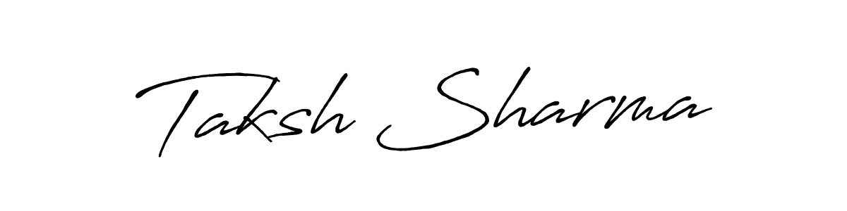 Use a signature maker to create a handwritten signature online. With this signature software, you can design (Antro_Vectra_Bolder) your own signature for name Taksh Sharma. Taksh Sharma signature style 7 images and pictures png