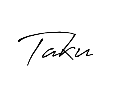 Create a beautiful signature design for name Taku. With this signature (Antro_Vectra_Bolder) fonts, you can make a handwritten signature for free. Taku signature style 7 images and pictures png