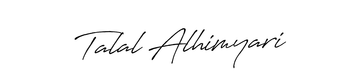 Create a beautiful signature design for name Talal Alhimyari. With this signature (Antro_Vectra_Bolder) fonts, you can make a handwritten signature for free. Talal Alhimyari signature style 7 images and pictures png