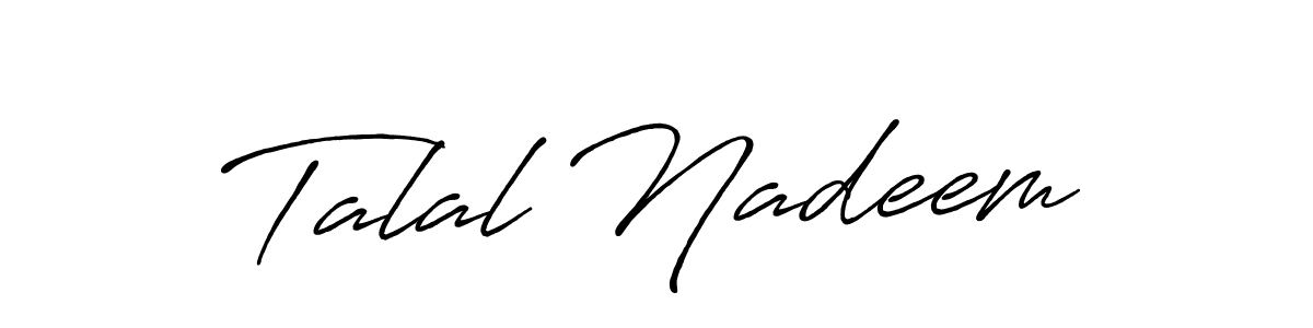 if you are searching for the best signature style for your name Talal Nadeem. so please give up your signature search. here we have designed multiple signature styles  using Antro_Vectra_Bolder. Talal Nadeem signature style 7 images and pictures png