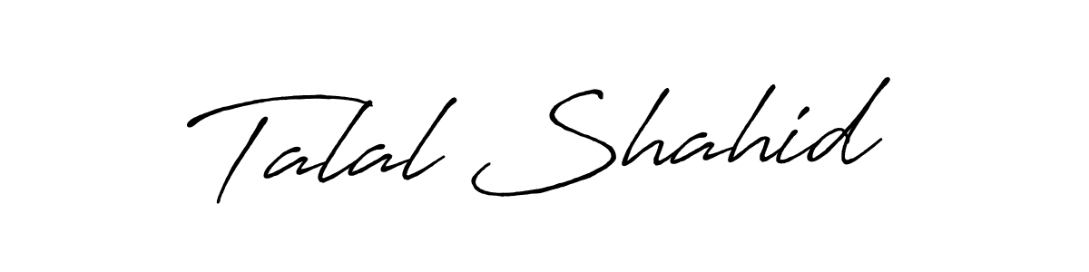 Use a signature maker to create a handwritten signature online. With this signature software, you can design (Antro_Vectra_Bolder) your own signature for name Talal Shahid. Talal Shahid signature style 7 images and pictures png