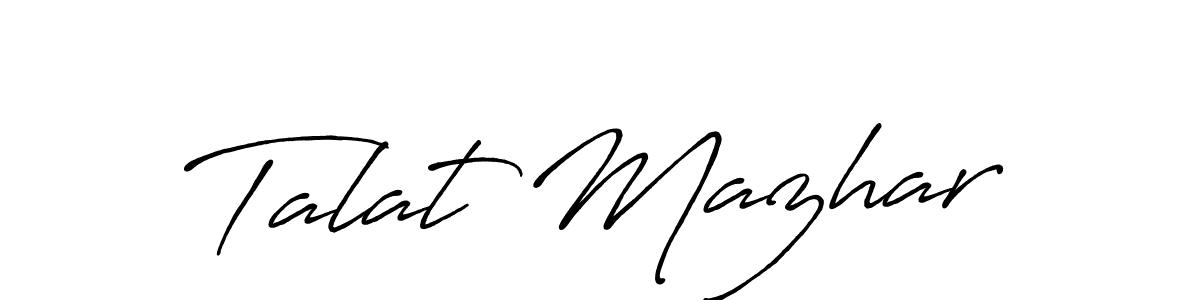 You can use this online signature creator to create a handwritten signature for the name Talat Mazhar. This is the best online autograph maker. Talat Mazhar signature style 7 images and pictures png