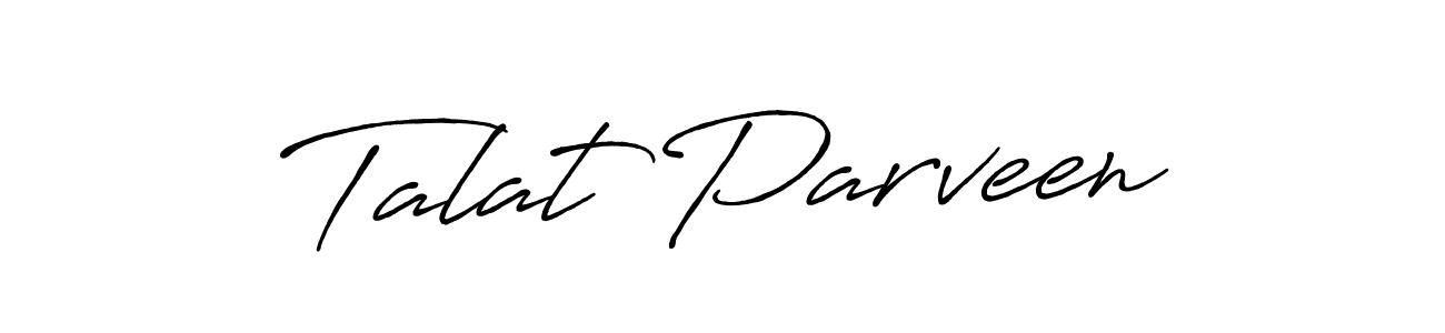 The best way (Antro_Vectra_Bolder) to make a short signature is to pick only two or three words in your name. The name Talat Parveen include a total of six letters. For converting this name. Talat Parveen signature style 7 images and pictures png