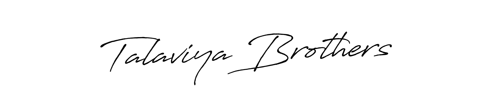 Talaviya Brothers stylish signature style. Best Handwritten Sign (Antro_Vectra_Bolder) for my name. Handwritten Signature Collection Ideas for my name Talaviya Brothers. Talaviya Brothers signature style 7 images and pictures png