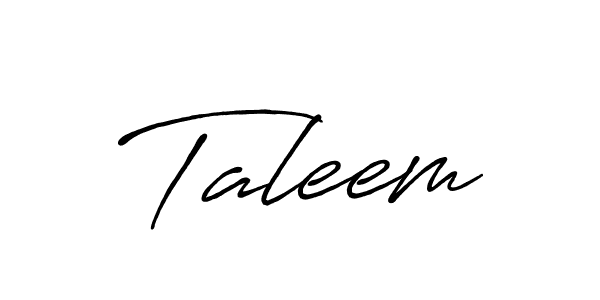 Use a signature maker to create a handwritten signature online. With this signature software, you can design (Antro_Vectra_Bolder) your own signature for name Taleem. Taleem signature style 7 images and pictures png