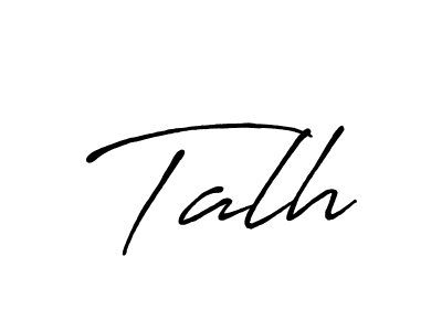 Design your own signature with our free online signature maker. With this signature software, you can create a handwritten (Antro_Vectra_Bolder) signature for name Talh. Talh signature style 7 images and pictures png