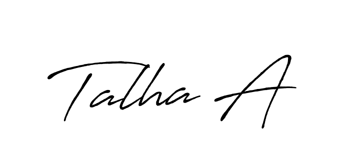 Also we have Talha A name is the best signature style. Create professional handwritten signature collection using Antro_Vectra_Bolder autograph style. Talha A signature style 7 images and pictures png