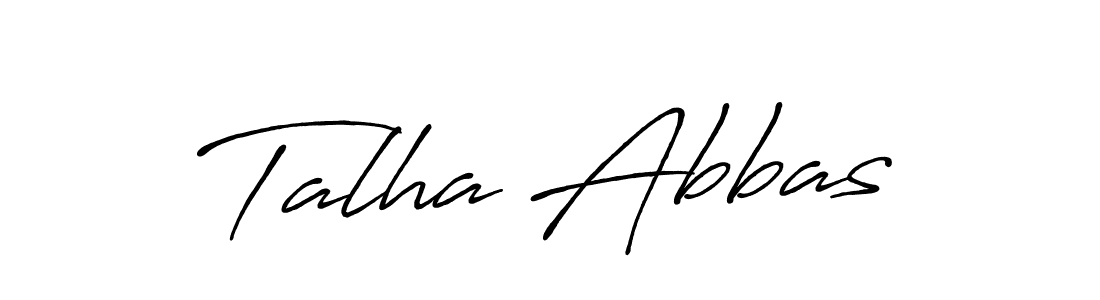 How to make Talha Abbas name signature. Use Antro_Vectra_Bolder style for creating short signs online. This is the latest handwritten sign. Talha Abbas signature style 7 images and pictures png