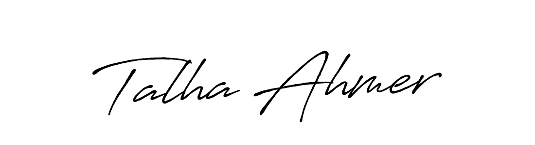 Make a beautiful signature design for name Talha Ahmer. With this signature (Antro_Vectra_Bolder) style, you can create a handwritten signature for free. Talha Ahmer signature style 7 images and pictures png