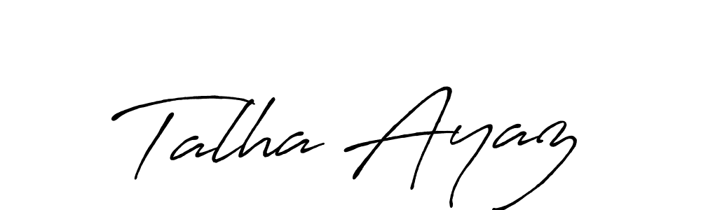 You should practise on your own different ways (Antro_Vectra_Bolder) to write your name (Talha Ayaz) in signature. don't let someone else do it for you. Talha Ayaz signature style 7 images and pictures png