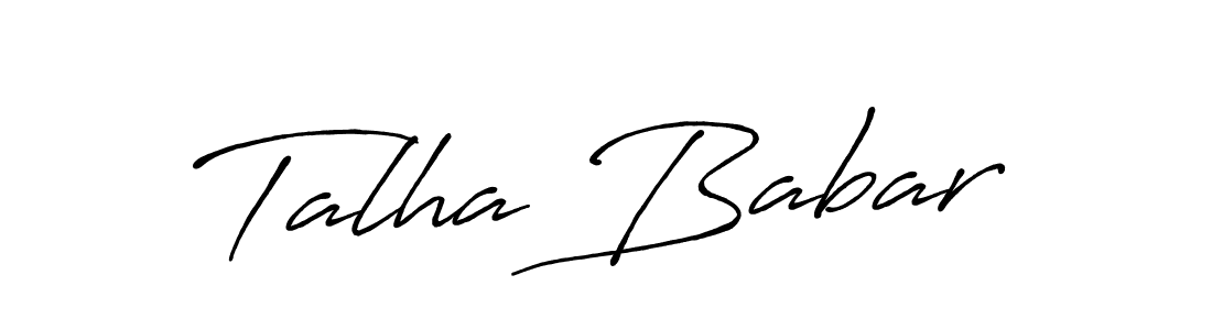 You should practise on your own different ways (Antro_Vectra_Bolder) to write your name (Talha Babar) in signature. don't let someone else do it for you. Talha Babar signature style 7 images and pictures png