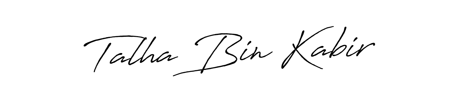 Make a beautiful signature design for name Talha Bin Kabir. With this signature (Antro_Vectra_Bolder) style, you can create a handwritten signature for free. Talha Bin Kabir signature style 7 images and pictures png