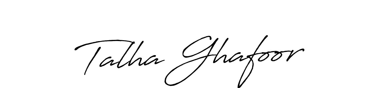 Create a beautiful signature design for name Talha Ghafoor. With this signature (Antro_Vectra_Bolder) fonts, you can make a handwritten signature for free. Talha Ghafoor signature style 7 images and pictures png