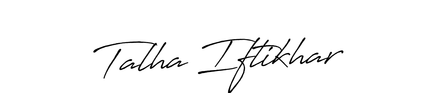 How to make Talha Iftikhar signature? Antro_Vectra_Bolder is a professional autograph style. Create handwritten signature for Talha Iftikhar name. Talha Iftikhar signature style 7 images and pictures png