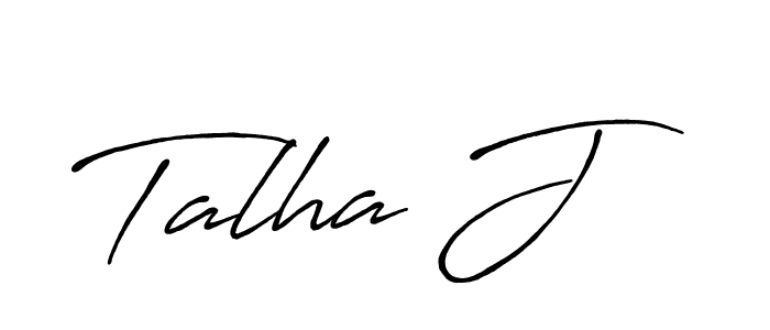 Also You can easily find your signature by using the search form. We will create Talha J name handwritten signature images for you free of cost using Antro_Vectra_Bolder sign style. Talha J signature style 7 images and pictures png