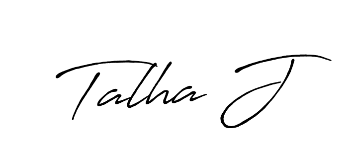 Make a beautiful signature design for name Talha J. With this signature (Antro_Vectra_Bolder) style, you can create a handwritten signature for free. Talha J signature style 7 images and pictures png