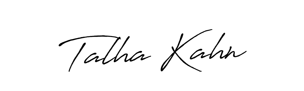 Make a beautiful signature design for name Talha Kahn. With this signature (Antro_Vectra_Bolder) style, you can create a handwritten signature for free. Talha Kahn signature style 7 images and pictures png