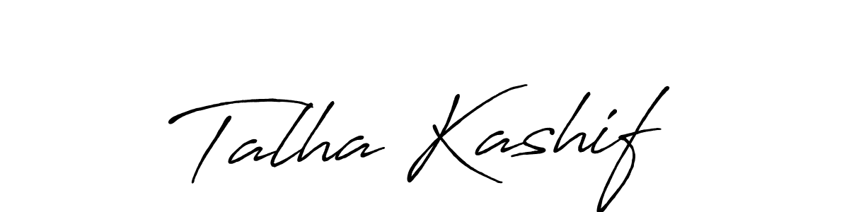 How to make Talha Kashif name signature. Use Antro_Vectra_Bolder style for creating short signs online. This is the latest handwritten sign. Talha Kashif signature style 7 images and pictures png