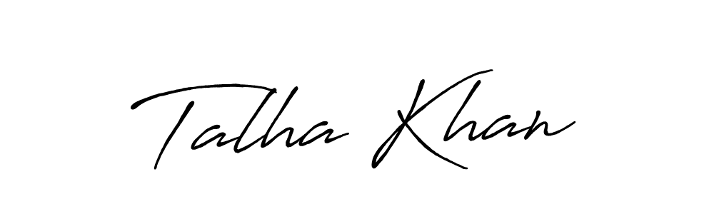 Design your own signature with our free online signature maker. With this signature software, you can create a handwritten (Antro_Vectra_Bolder) signature for name Talha Khan. Talha Khan signature style 7 images and pictures png