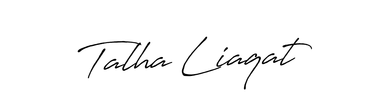 How to make Talha Liaqat name signature. Use Antro_Vectra_Bolder style for creating short signs online. This is the latest handwritten sign. Talha Liaqat signature style 7 images and pictures png