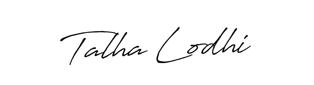 Design your own signature with our free online signature maker. With this signature software, you can create a handwritten (Antro_Vectra_Bolder) signature for name Talha Lodhi. Talha Lodhi signature style 7 images and pictures png