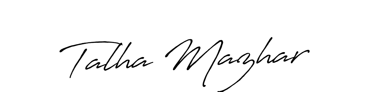 Create a beautiful signature design for name Talha Mazhar. With this signature (Antro_Vectra_Bolder) fonts, you can make a handwritten signature for free. Talha Mazhar signature style 7 images and pictures png