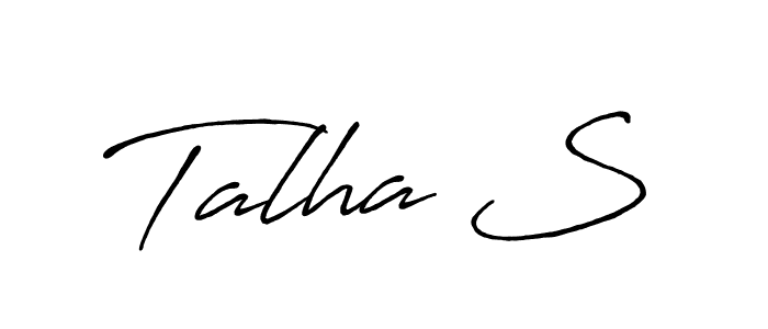 Also You can easily find your signature by using the search form. We will create Talha S name handwritten signature images for you free of cost using Antro_Vectra_Bolder sign style. Talha S signature style 7 images and pictures png
