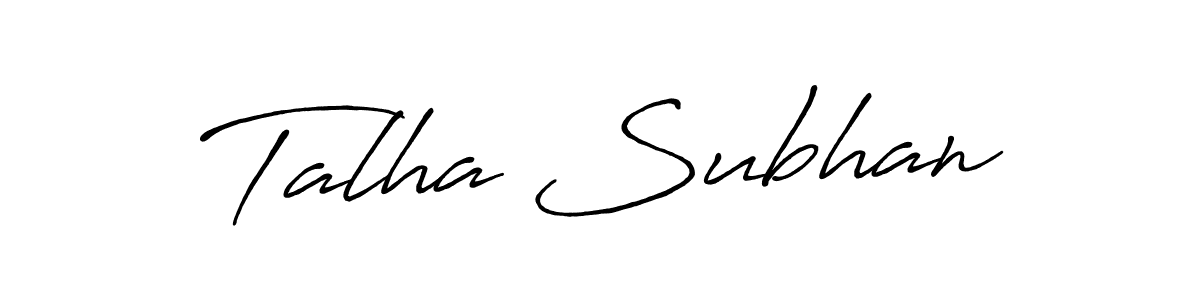 Also we have Talha Subhan name is the best signature style. Create professional handwritten signature collection using Antro_Vectra_Bolder autograph style. Talha Subhan signature style 7 images and pictures png