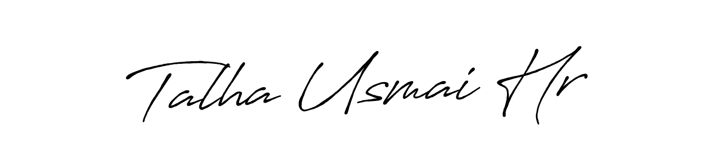 Talha Usmai Hr stylish signature style. Best Handwritten Sign (Antro_Vectra_Bolder) for my name. Handwritten Signature Collection Ideas for my name Talha Usmai Hr. Talha Usmai Hr signature style 7 images and pictures png