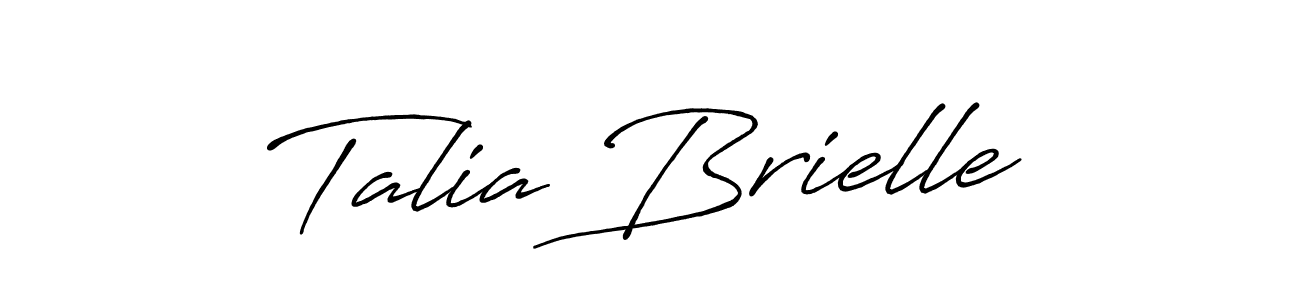 You should practise on your own different ways (Antro_Vectra_Bolder) to write your name (Talia Brielle) in signature. don't let someone else do it for you. Talia Brielle signature style 7 images and pictures png