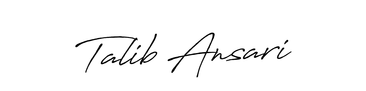 Talib Ansari stylish signature style. Best Handwritten Sign (Antro_Vectra_Bolder) for my name. Handwritten Signature Collection Ideas for my name Talib Ansari. Talib Ansari signature style 7 images and pictures png