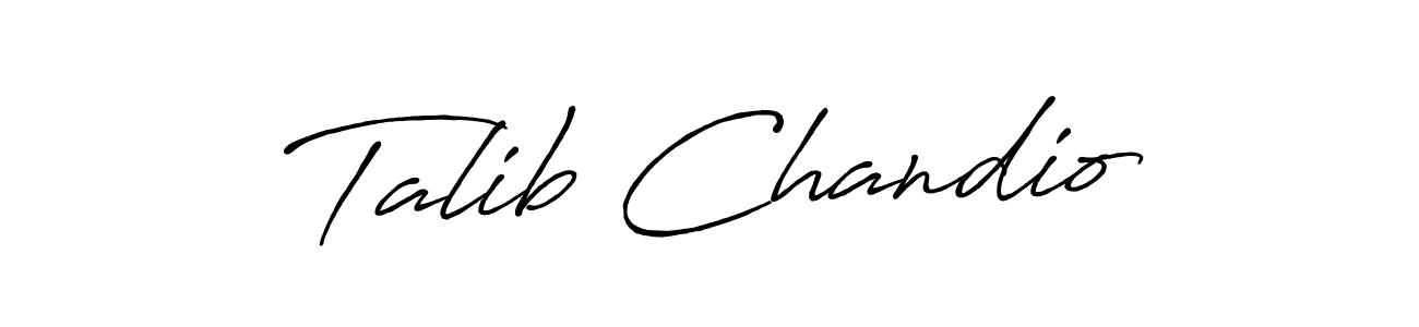 How to make Talib Chandio name signature. Use Antro_Vectra_Bolder style for creating short signs online. This is the latest handwritten sign. Talib Chandio signature style 7 images and pictures png