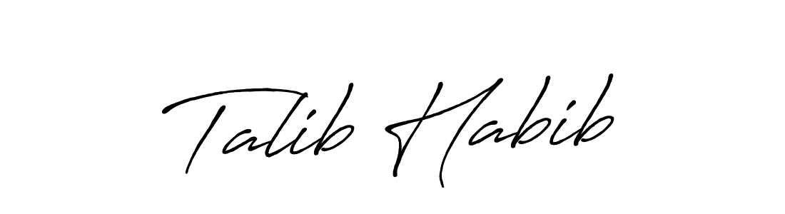 Also we have Talib Habib name is the best signature style. Create professional handwritten signature collection using Antro_Vectra_Bolder autograph style. Talib Habib signature style 7 images and pictures png