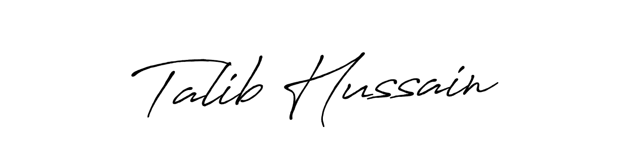 The best way (Antro_Vectra_Bolder) to make a short signature is to pick only two or three words in your name. The name Talib Hussain include a total of six letters. For converting this name. Talib Hussain signature style 7 images and pictures png