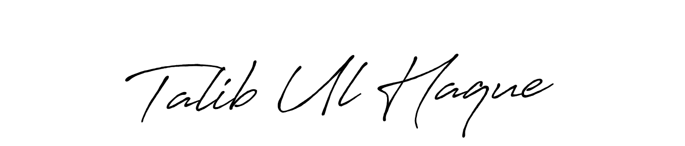 Also we have Talib Ul Haque name is the best signature style. Create professional handwritten signature collection using Antro_Vectra_Bolder autograph style. Talib Ul Haque signature style 7 images and pictures png