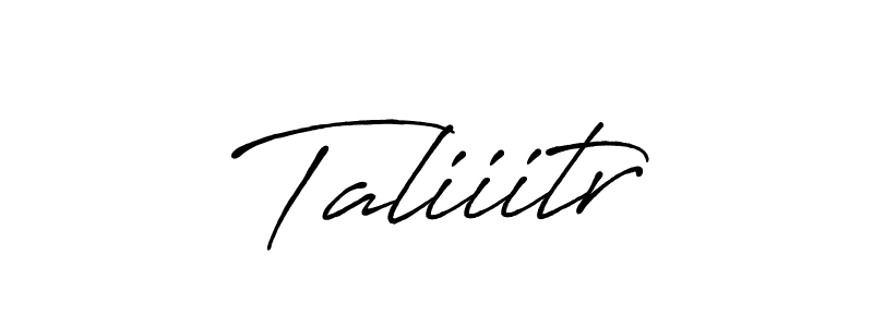 Antro_Vectra_Bolder is a professional signature style that is perfect for those who want to add a touch of class to their signature. It is also a great choice for those who want to make their signature more unique. Get Taliiitr name to fancy signature for free. Taliiitr signature style 7 images and pictures png