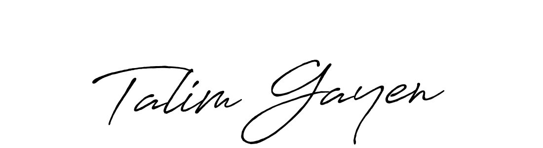 Design your own signature with our free online signature maker. With this signature software, you can create a handwritten (Antro_Vectra_Bolder) signature for name Talim Gayen. Talim Gayen signature style 7 images and pictures png