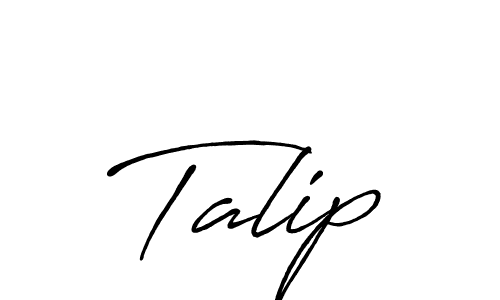 Design your own signature with our free online signature maker. With this signature software, you can create a handwritten (Antro_Vectra_Bolder) signature for name Talip. Talip signature style 7 images and pictures png