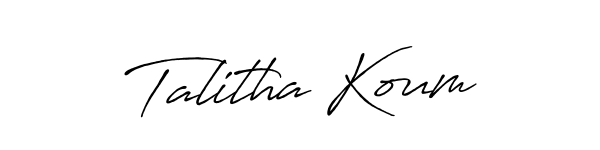 Design your own signature with our free online signature maker. With this signature software, you can create a handwritten (Antro_Vectra_Bolder) signature for name Talitha Koum. Talitha Koum signature style 7 images and pictures png