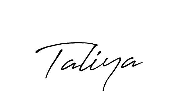 How to make Taliya name signature. Use Antro_Vectra_Bolder style for creating short signs online. This is the latest handwritten sign. Taliya signature style 7 images and pictures png