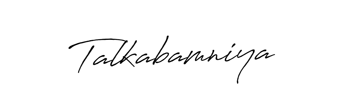 It looks lik you need a new signature style for name Talkabamniya. Design unique handwritten (Antro_Vectra_Bolder) signature with our free signature maker in just a few clicks. Talkabamniya signature style 7 images and pictures png