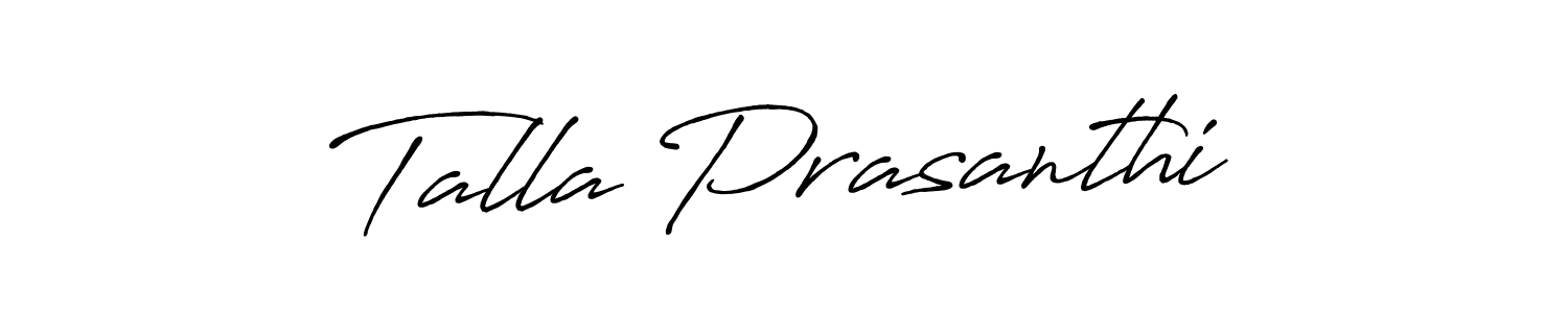 The best way (Antro_Vectra_Bolder) to make a short signature is to pick only two or three words in your name. The name Talla Prasanthi include a total of six letters. For converting this name. Talla Prasanthi signature style 7 images and pictures png