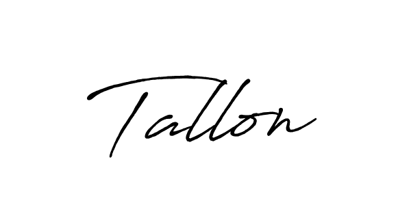 Use a signature maker to create a handwritten signature online. With this signature software, you can design (Antro_Vectra_Bolder) your own signature for name Tallon. Tallon signature style 7 images and pictures png