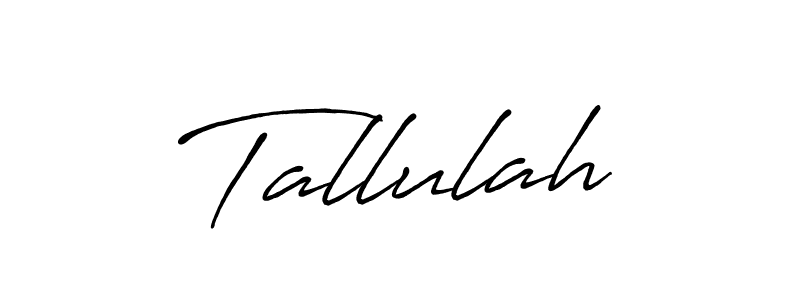 How to make Tallulah signature? Antro_Vectra_Bolder is a professional autograph style. Create handwritten signature for Tallulah name. Tallulah signature style 7 images and pictures png
