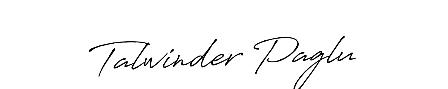 How to make Talwinder Paglu name signature. Use Antro_Vectra_Bolder style for creating short signs online. This is the latest handwritten sign. Talwinder Paglu signature style 7 images and pictures png