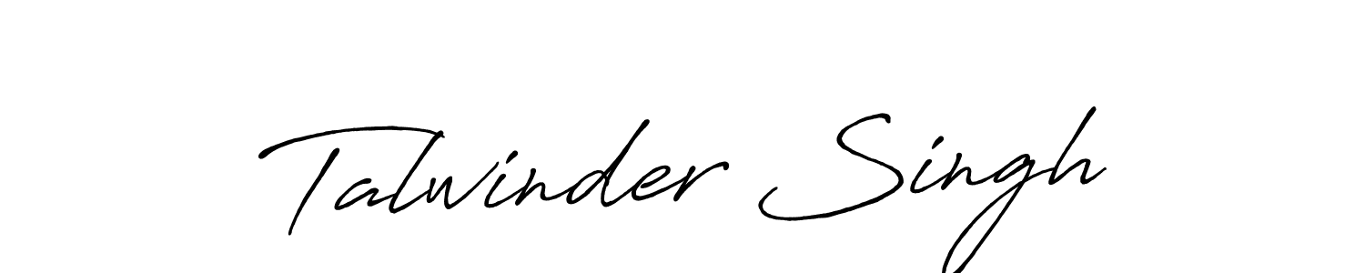 How to make Talwinder Singh name signature. Use Antro_Vectra_Bolder style for creating short signs online. This is the latest handwritten sign. Talwinder Singh signature style 7 images and pictures png