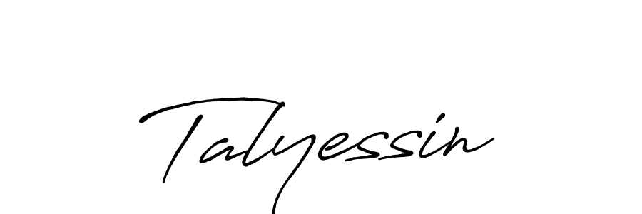 Create a beautiful signature design for name Talyessin. With this signature (Antro_Vectra_Bolder) fonts, you can make a handwritten signature for free. Talyessin signature style 7 images and pictures png