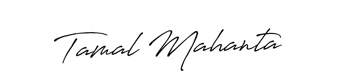 How to make Tamal Mahanta name signature. Use Antro_Vectra_Bolder style for creating short signs online. This is the latest handwritten sign. Tamal Mahanta signature style 7 images and pictures png