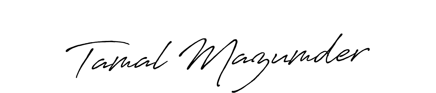Create a beautiful signature design for name Tamal Mazumder. With this signature (Antro_Vectra_Bolder) fonts, you can make a handwritten signature for free. Tamal Mazumder signature style 7 images and pictures png